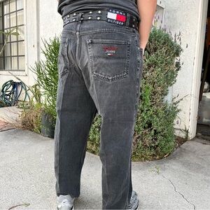 Vintage Tommy Hilfiger Men's Black Jeans size 40 Y2K